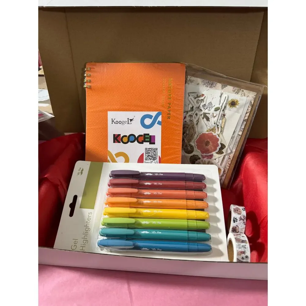 MYSTERY BOX! 10 Unique Items - NEW Pens Stationary Bookmark Post-its Journals